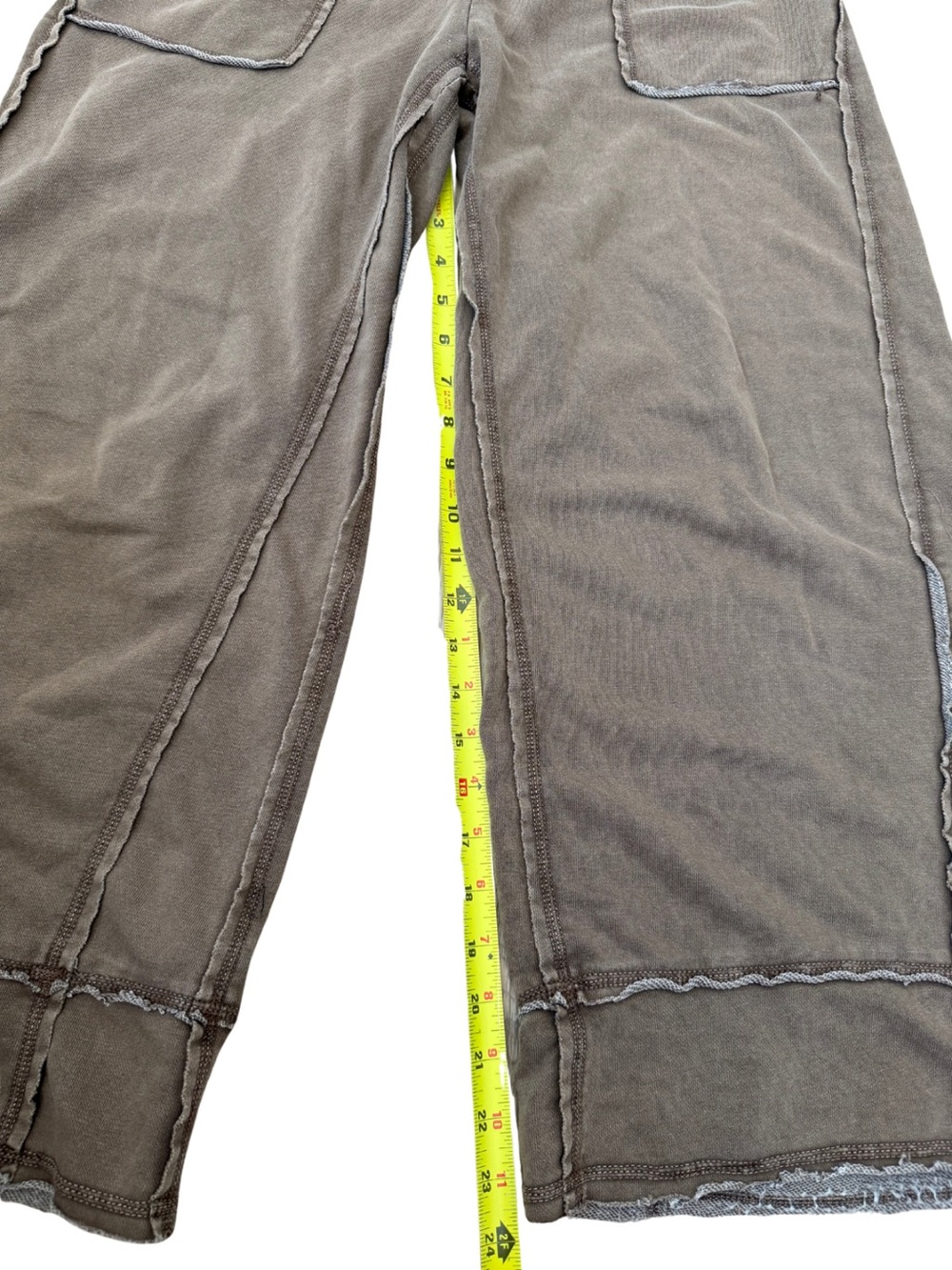 Anthropologie Daily Practice Wide Leg Sweatpants Heathered Brown Size S - Picture 6 of 7
